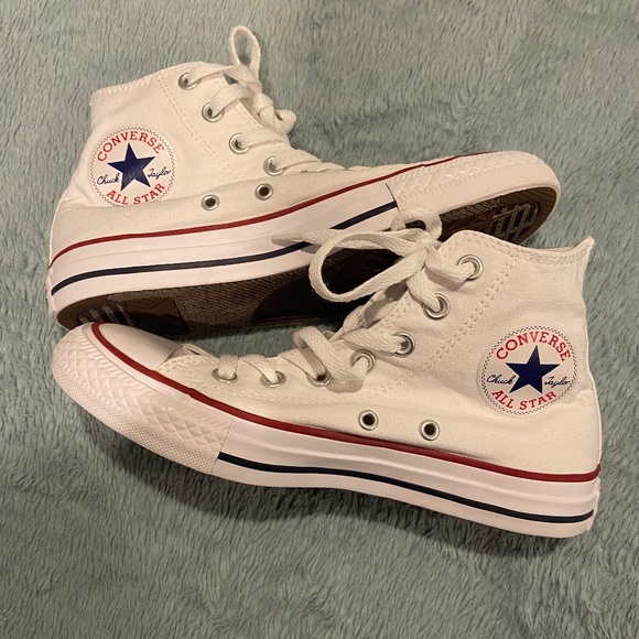 Converse Shoes - White Converse High Top Sneakers – Women’s 6.5 / Men’s 4.5